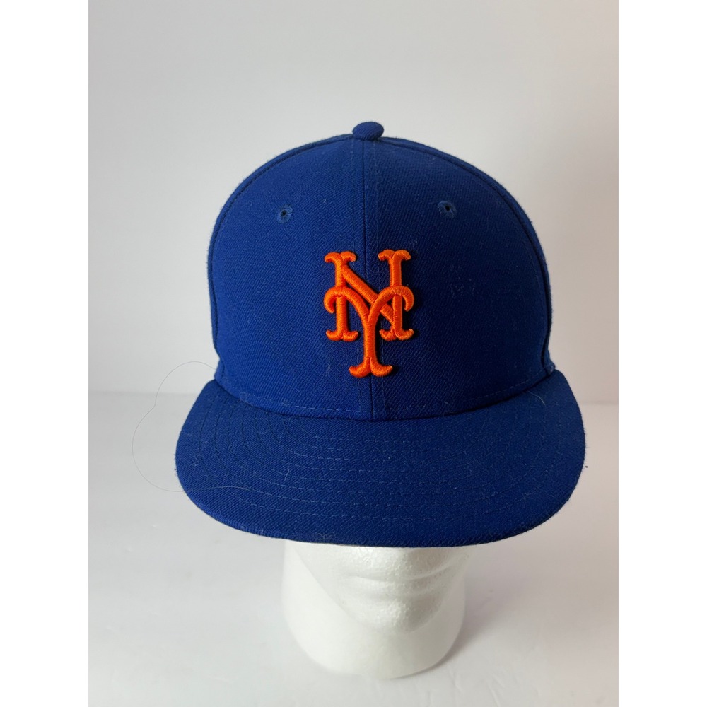 New York Mets New Era 59FIFTY Authentic On-Field Fitted Hat Blue Orange 6 5/8